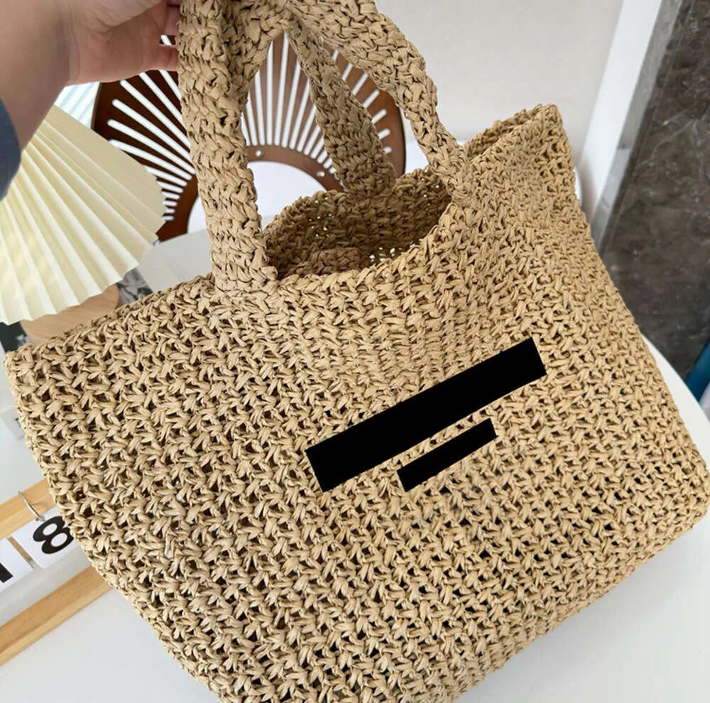 Sac de luxe en paille pour femmes, sac de plage de styliste, sacs à bandoulière pour hommes, sacs à main en cuir véritable, fourre-tout d'été