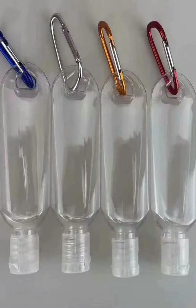 Nouvelle bouteille rechargeable d'alcool vide de 50ML avec porte-clés crochet bouteille de désinfectant pour les mains en plastique Transparent Transparent pour bouteille de voyage6977628