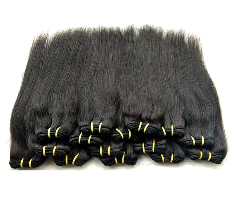 全体の安いブラジルのストレート人間の髪の束織り1kg 20ピースロット自然な黒い色ノンレミー品質人間の髪50G6864660