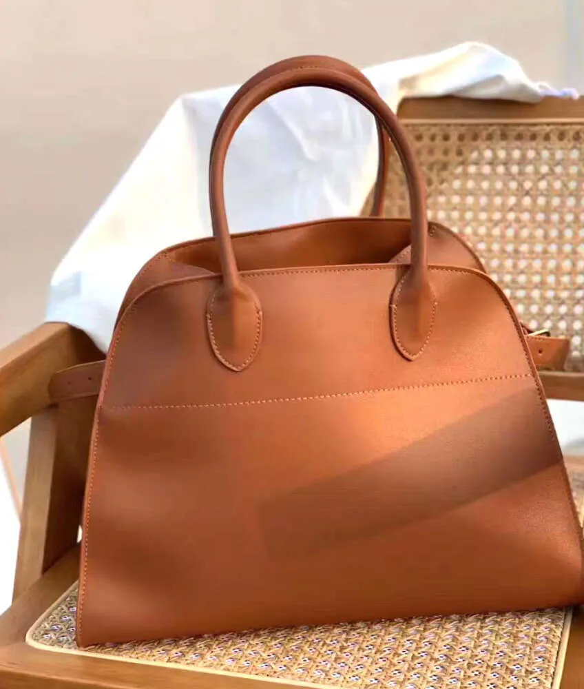 The Row Bag Margaux15 Totes大容量10ハンドバッグパークトートレザーラグジュアリー女性デザイナーCamdemフラットショルダーストラップソフトマルゴーテラスPursfgewe