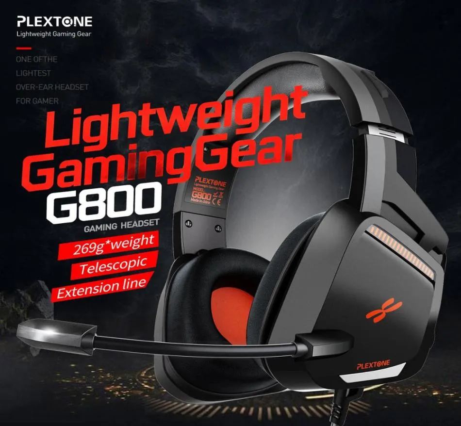 PLEXTONE G800 Gaming Headset Hoofdtelefoon OverEar Lichtgewicht headsets met microfoon voor PS4 PC Mobiele telefoon Headsets Gamer Oortelefoon5346774