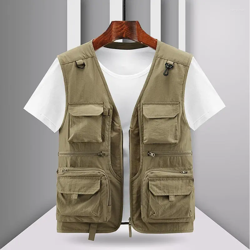 Gilet da uomo Parka senza maniche Moda stile casual Abbigliamento da uomo comodo di alta qualità Giacca da esterno classica con cerniera di grandi dimensioni 6XL