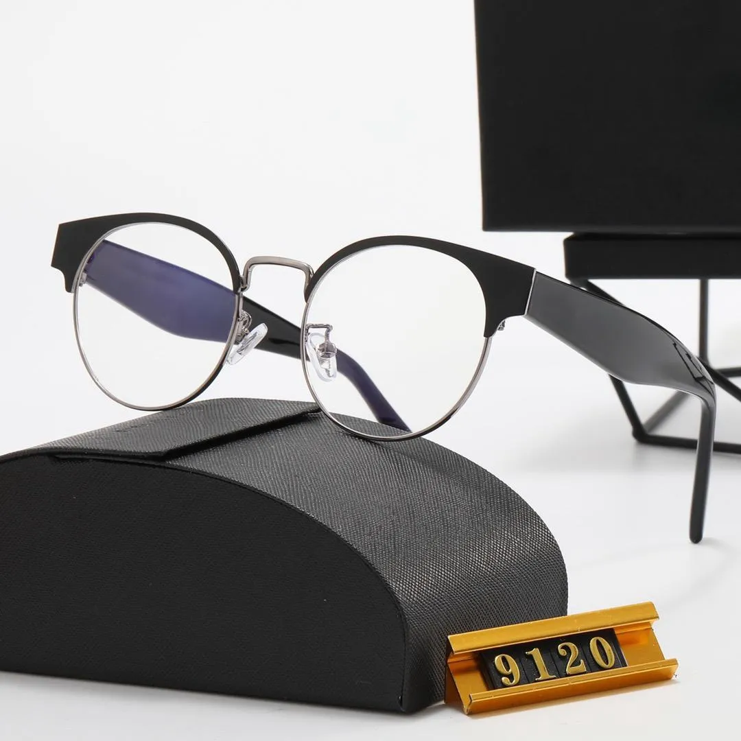 Topp lyxiga solglasögon Designer Kvinnor Mens som bär mode Hot Selling Senior Eyewear For Women Eyeglasses Frame Vintage Metal Sun Glasses Jing Ru 9120