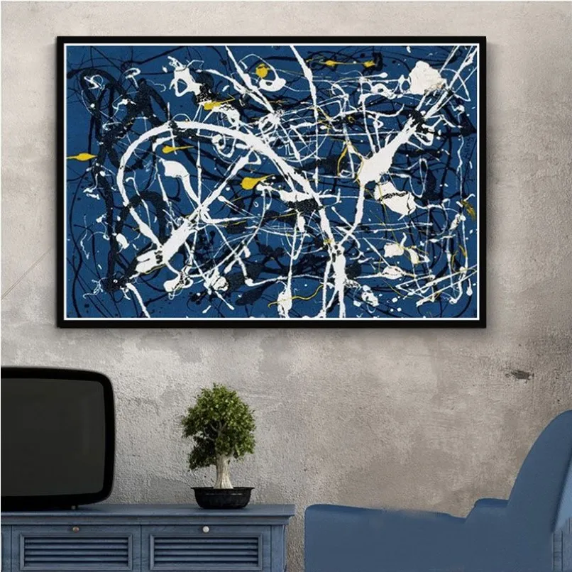 Gemälde Kunst Jackson Pollock abstrakte Malerei psychedelische Poster und Drucke Leinwand Wandbilder Home Decor2656