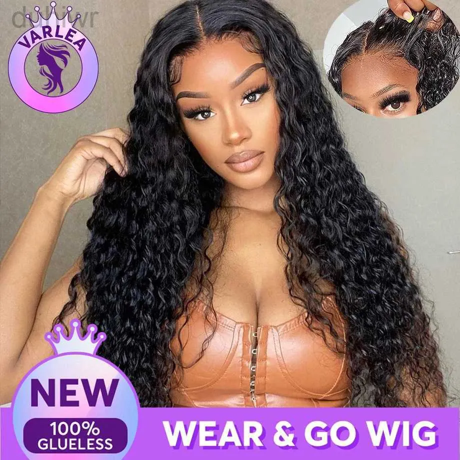 Synthetic Wigs Deep Wave 4x4 Closure Glueless Wig Hair To Wear Cut 5x5 Lace Closure Wig Wear And Go Wig Curly Wigs For Women ldd240313