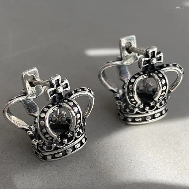 Stud Oorbellen Vintage Zilveren Kleur Kruis Holle Kroon Hoepel Gesp Voor Vrouwen Leuke Fijne Sieraden Chique Oorbel