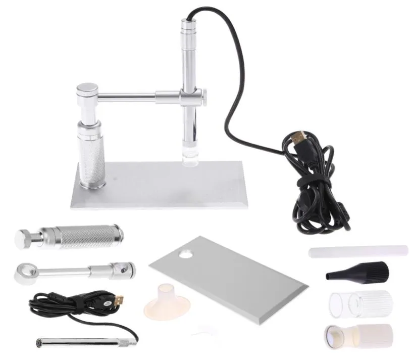 Microscope numérique USB 2MP 500X 8LED, Otoscope, Microscope numérique USB, caméra d'inspection PCB, Endoscope Loupe8130652