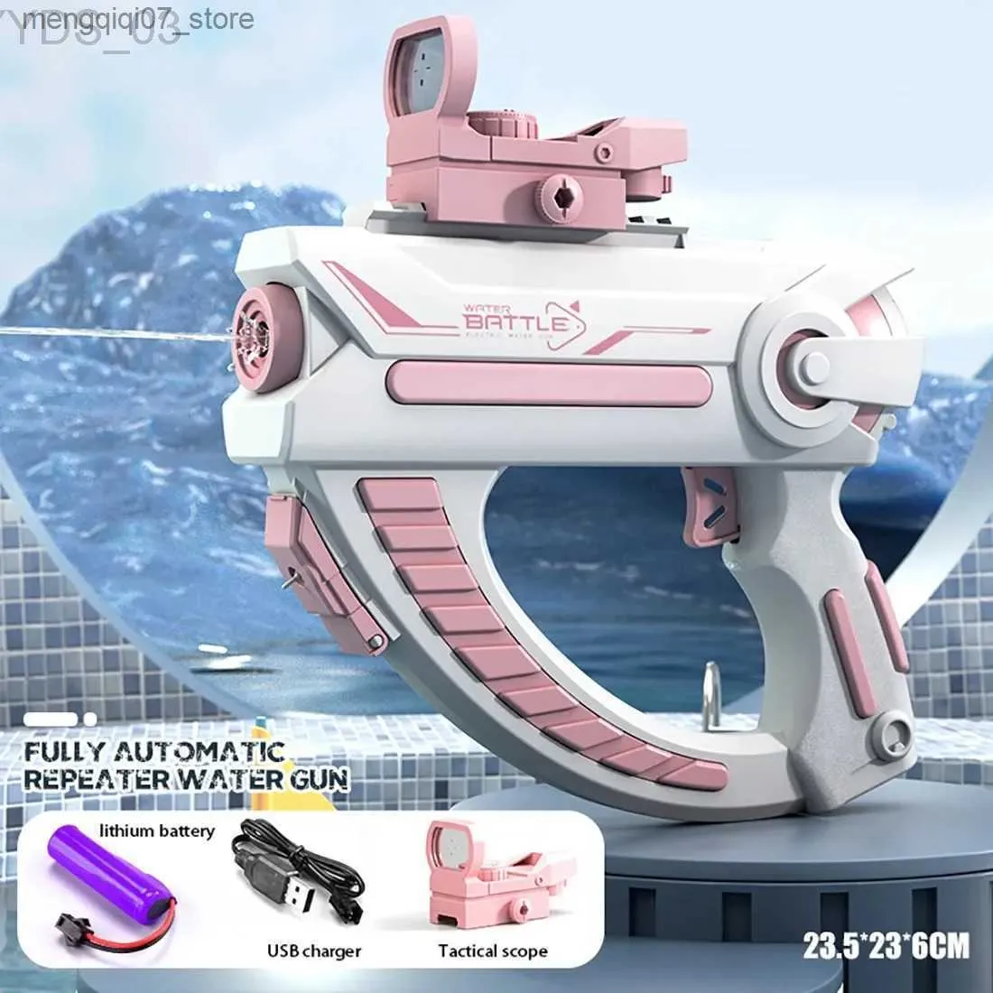 Sand Play Water Fun Gun Toys Electric Water Gun Toys Electric High-pressure Strong Charging Energy Water Automatic Water Spray Toy Gun Pistola Gifts for Kids