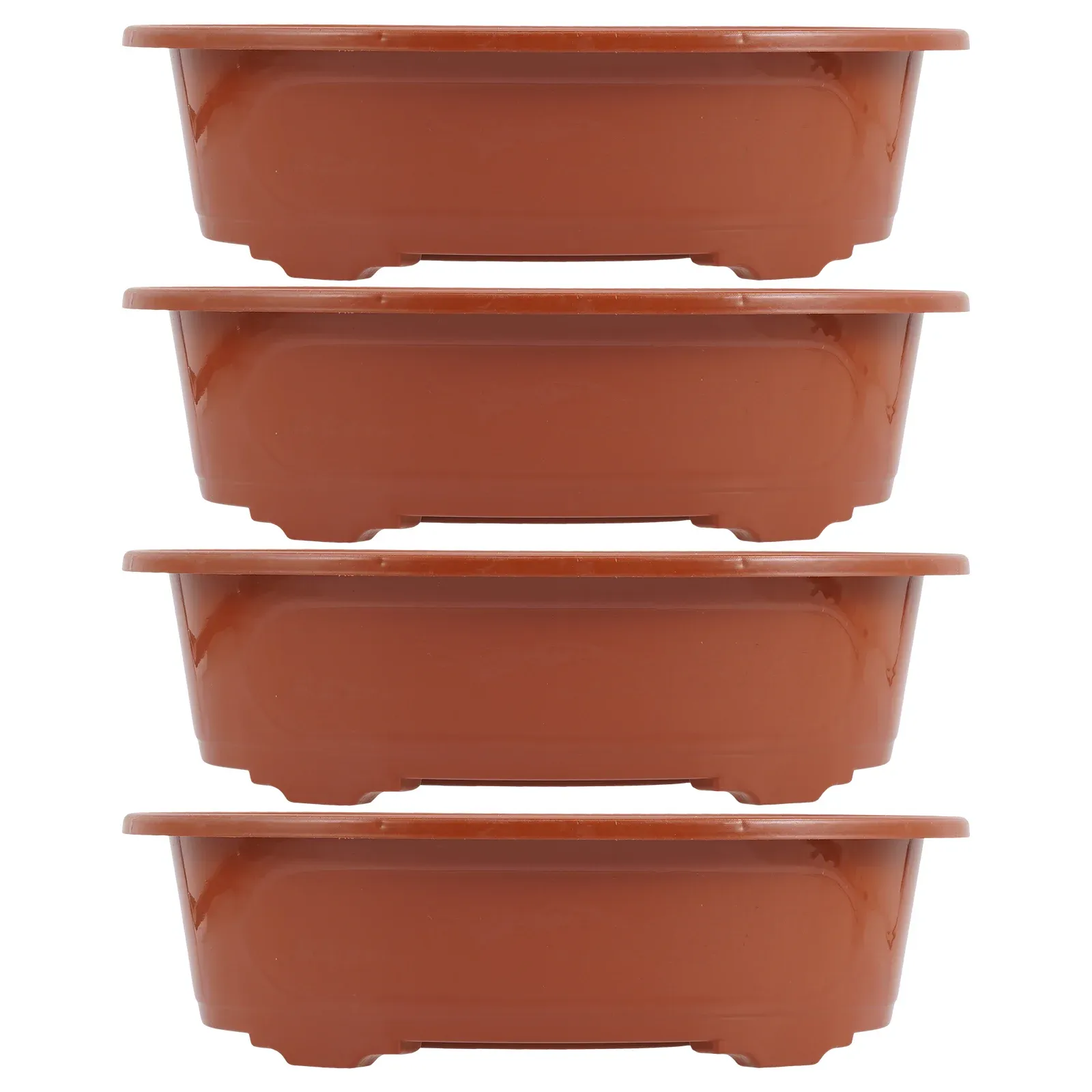 Pots de fleurs en plastique, 4 pièces, décorations pour pépinière, support d'arbre à bonsaï, plantation de jardin, Pots d'intérieur simples