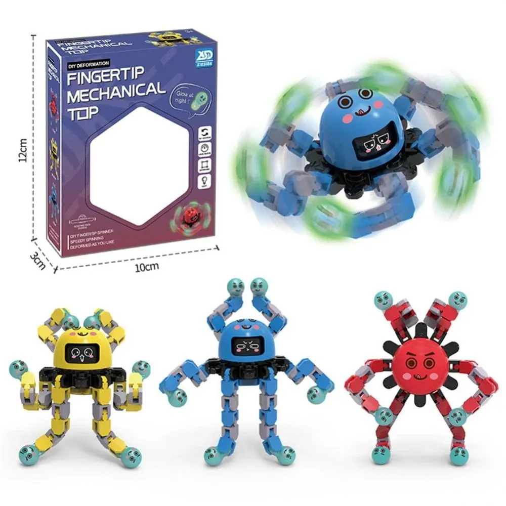 Toy Creative Creative FinetiPtip Spin Top Octopus robot luminoso mecânica giroscópio de alívio do estresse Toys crianças adultos presentes