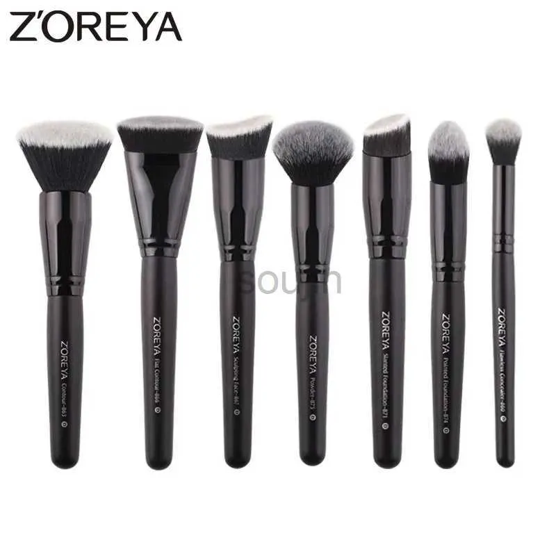 Makeup Brushes Zoreya Black Makeup Brushes Set Eye Face Cosmetic Powder Eyeshadow Blending Up Brush Beauty Tool LDD240313