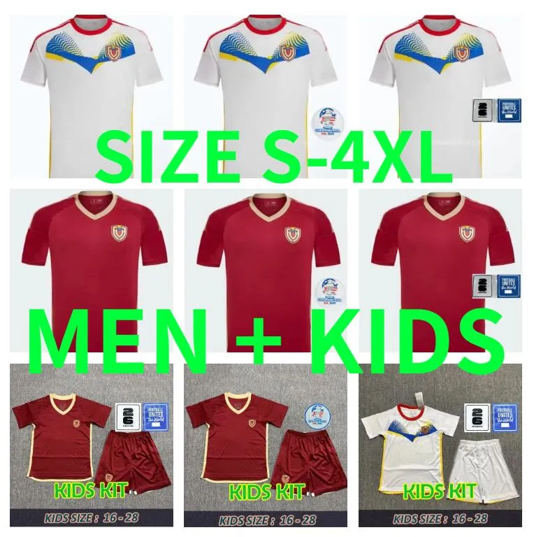 XXXL 4XL 2024 2025 Venezuela Soccer Jerseys National Team Soteldo Sosa Rincon Cordova Bello Ja.Martinez Rondon Gonzalez Osorio Machis 24 25 Football Shirt Men Kids