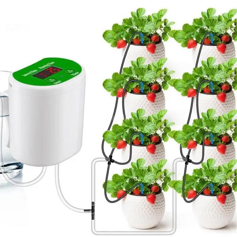 Kit Nuovo sistema di irrigazione automatico per piante in vaso Kit di irrigazione a goccia Dispositivo di irrigazione automatica Timer irrigazione e alimentatore USB Giardino