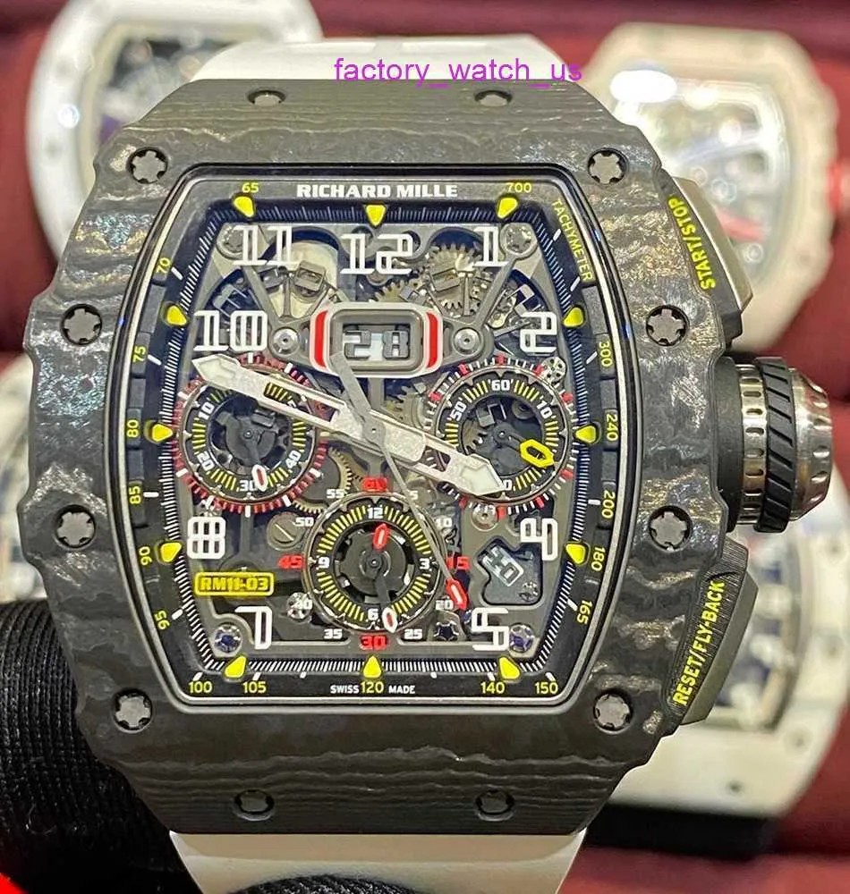 Fashion Diving Watch RM Wristwatch RM11-03 Automatisk mekanisk klocka RM11-03 Maskiner 44.5*50mm RM1103 Black NTPT