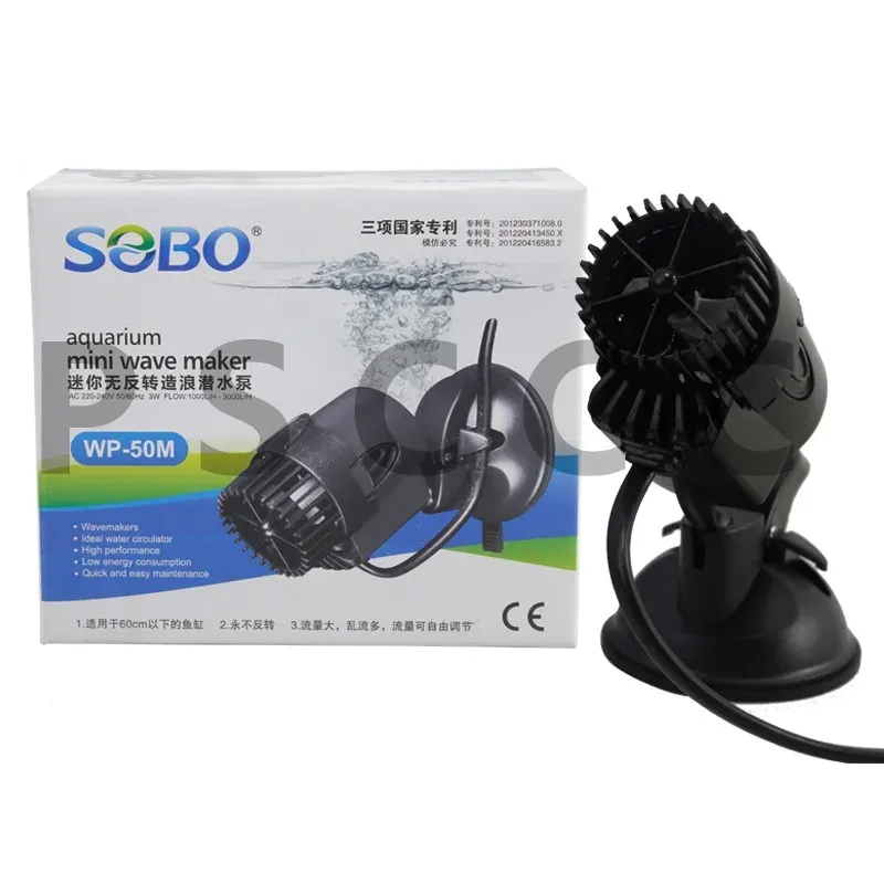 Accesorios SOBO WP50M Aquarium Marine Coral Fish Tank Maker, Bomba de surf. Bomba de onda de cabeza fija, fija.