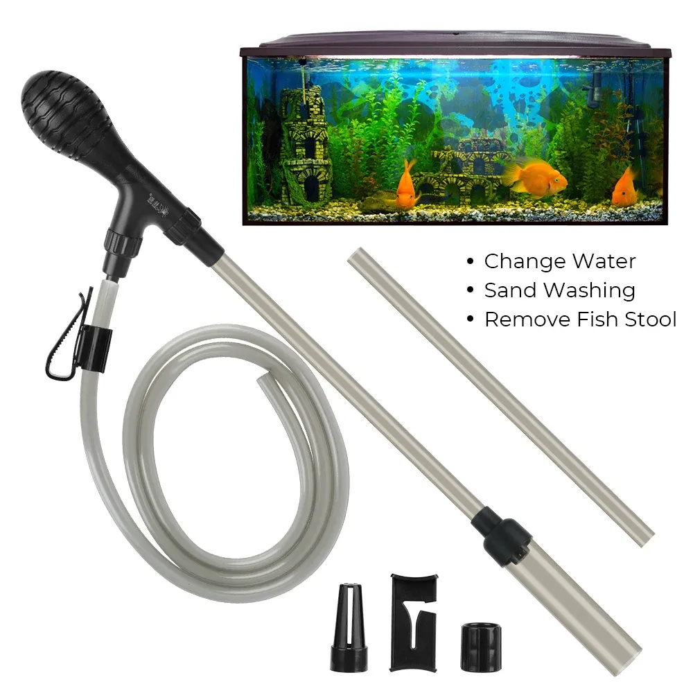 Tools Water Filter Pump Water Flow Regulate Aquarium Water Change Pump Cleaning Tool Gravel Cleaner Handheld Siphon for Fish Tank