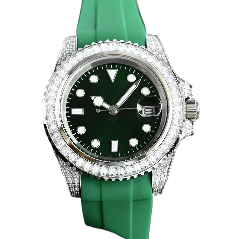 Reloj para mujer de diseñador, esfera de zafiro resistente al agua de 40 mm, reloj con hielo, reloj clásico de negocios con correa de caucho, relojes con movimiento automático, moderno sb068 C4