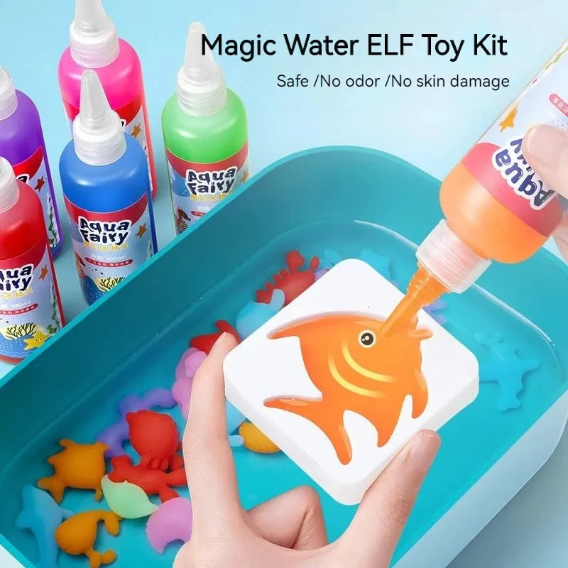 Magische Water Elf Speelgoedsets Kinderen Handgemaakt DIY Creatief Schilderen Kinderen Waterplezier Speelgoed Montessori Oceaan Dierencadeaus voor kinderen 240228