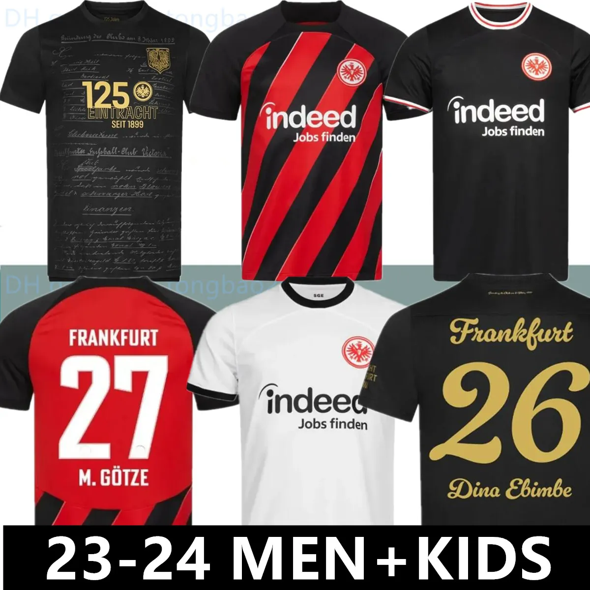 23 24 frankfurt voetbalshirts jersey 2023 2024 M.Gotze KNAUFF KOSTIC SOW KLAMMERS HINTEREGGER KAMADA BORRE Shirt RODE ACHE man heren kinderset voetbaluniform