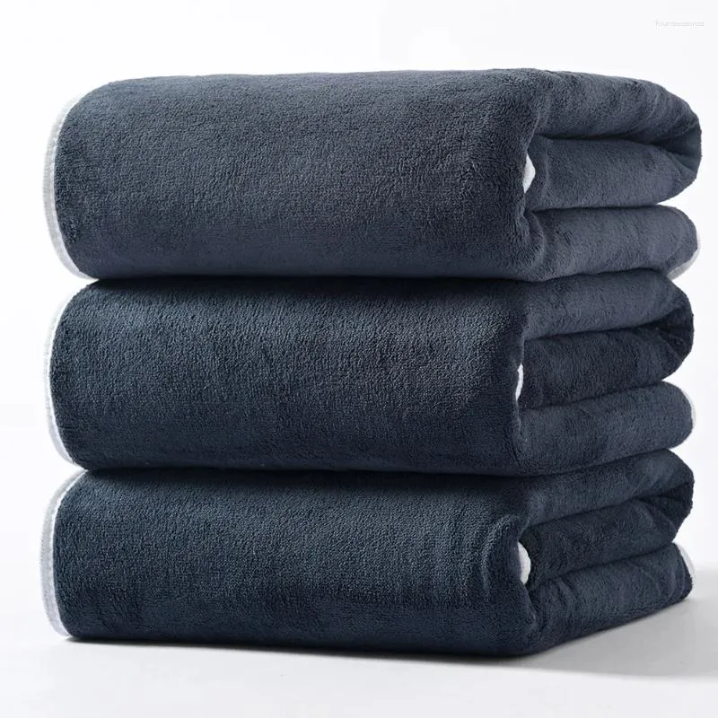 Towel 3PCS Large Bath Towels Set Grey Adult Coral Velvet Bathroom Absorbent Soft Quick Dry White Bathing 70X140 Beachtowel Black