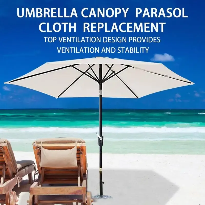 Nets 2/3m Polyester Parasol Cover Outdoor Sunshade Umbrella Cloth Courtyard Parasol Replacement Rainproof Sunscreen Cloth