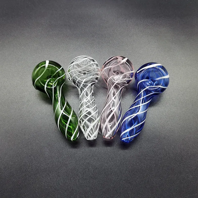 Glass Pipe Pyrex Smoking Hand Spoon Pipes High Quality Colorful Tube Thick Tobacco Dry Herb Smoke Accessory Bong ZZ
