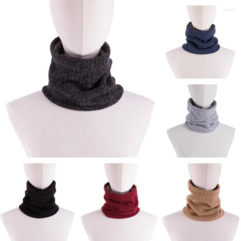 Scarves 1pcs Knitted Scarf Simple Solid Color Men Neckerchief Winter Outdoor Cycing Ski Sports Warm Gift For Dad Husband