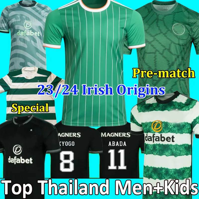 23 24 maglie da calcio Celtic Irish Origins KYOGO JOTA AJETI 2023 2024 Mens Bambini MCGREGOR TURNBULL STARFELT maglie da calcio Uomo Bambini kit set uniforme