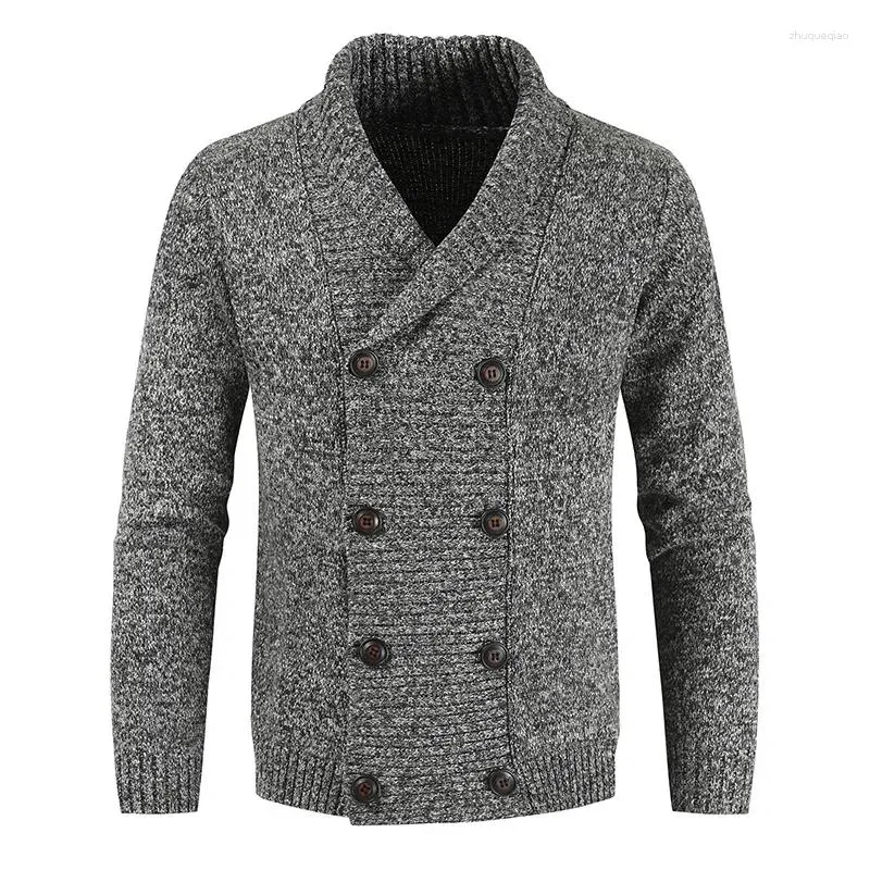 Mannen Truien Mannen Gebreid Vest Trui 2024 Herfst Winter Merk Solid Casual Mode Double-Breasted Knitwears