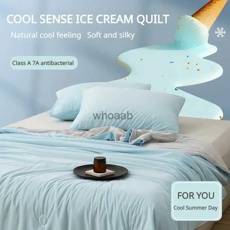 Comforters sätter upp klass A Ice Rayon Summer Cooling Filt Silky Breattable Cool Feel Summer Quilt Heat Disipation Enkel dubbelsäng COFTER YQ240313