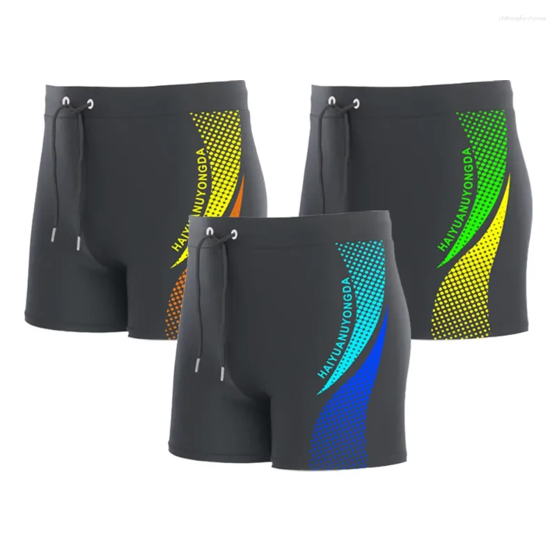 Men's Swimwear Men Swimming Trunks Quick-drying Beach Shorts Swim Boxer With Drawstring Lined L-5XL Briefs Man Sportswear