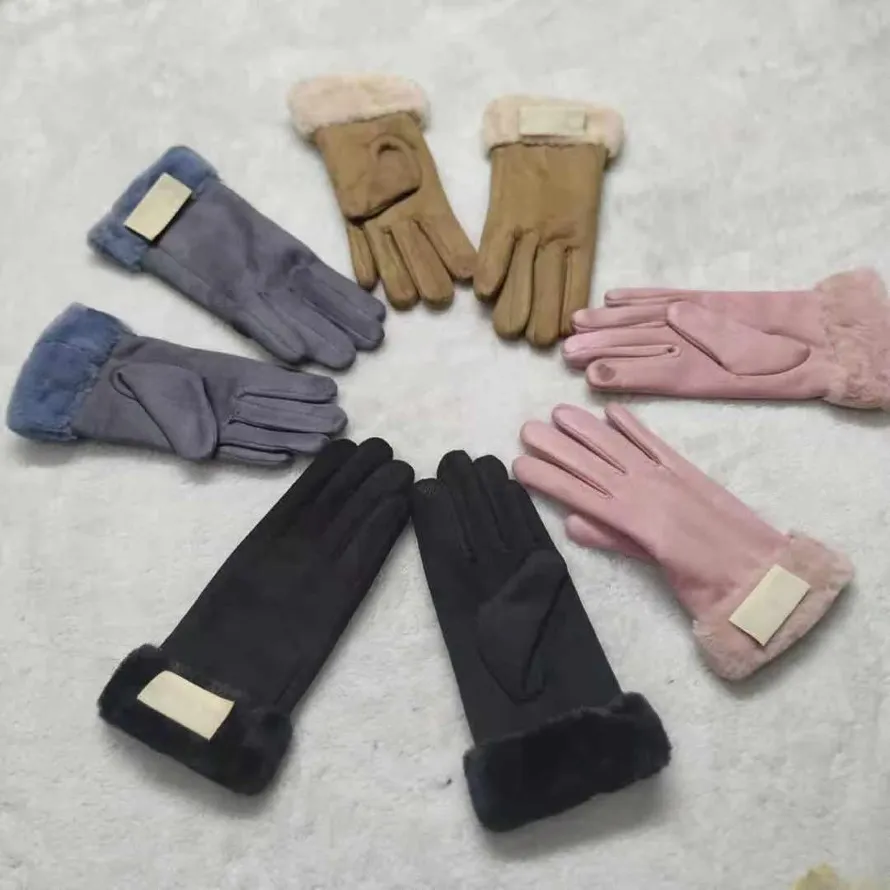 Gants européens et américains pour femmes, automne-hiver, écran tactile, avec peluche et gants chauds épais, 2564