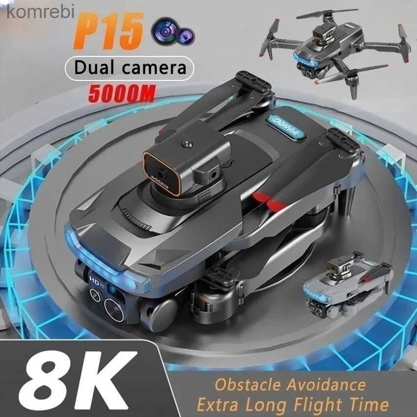 Drones 2023 Drone P15 4K/8K GPS Brushless Obstacle Avoidance HD Aerial Photography Dual Camera Remote Control Aircraft Toys 3000M 24313