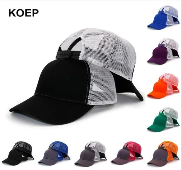 Casquette unisexe Casquettes de baseball en maille unie Chapeaux réglables Snapback Casquette de camionneur Hip Hop Mode Chapeau de camionneur vierge 15 couleurs DW53544939831