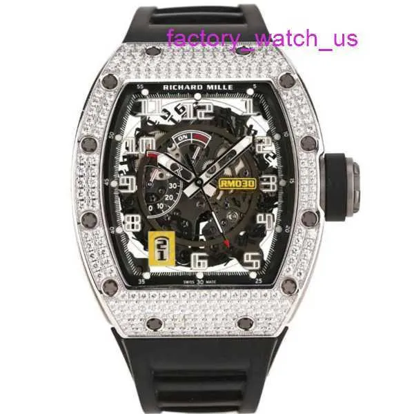 Spannend horloge RM Watch Hot Watch RM030-serie RM030 18k platina origineel diamant 50 * 42,7 mm