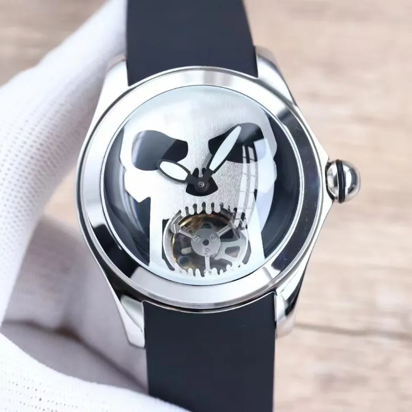 designer horloges Bubble-serie 46 mm roségouden herenhorlogekast met zwevende tourbillon skeleton top uurwerktechnologie A290t