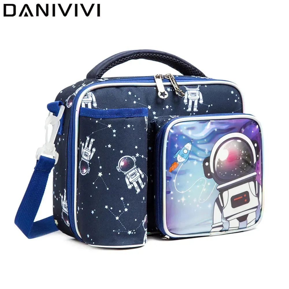 Lunch Box Universe Pattern Bags for Kids Boys Fashion Design Enough Capacity Multifunction Loncheras Lunchbox School Child 240313