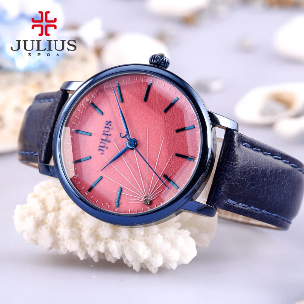 JULIUS JA-888 Femmes Élégant Araignée-marié Texture Quartz Montre Femme Mode Casual Montre-Bracelet Vintage Horloge Or Design Montre