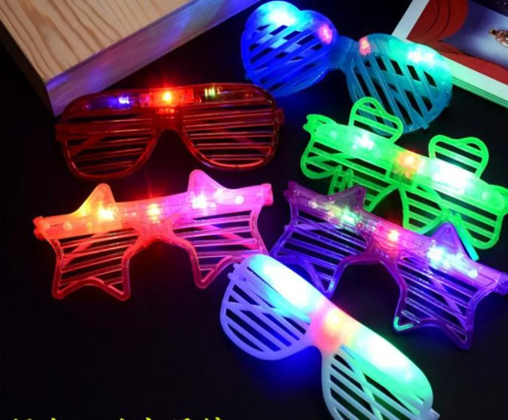 Glow Sunglass Chlidren Adultes Noël Halloween Obturateur Shades LED Light Up Clignotant Blink Lunettes de Soleil Ambiance de Fête P7783705