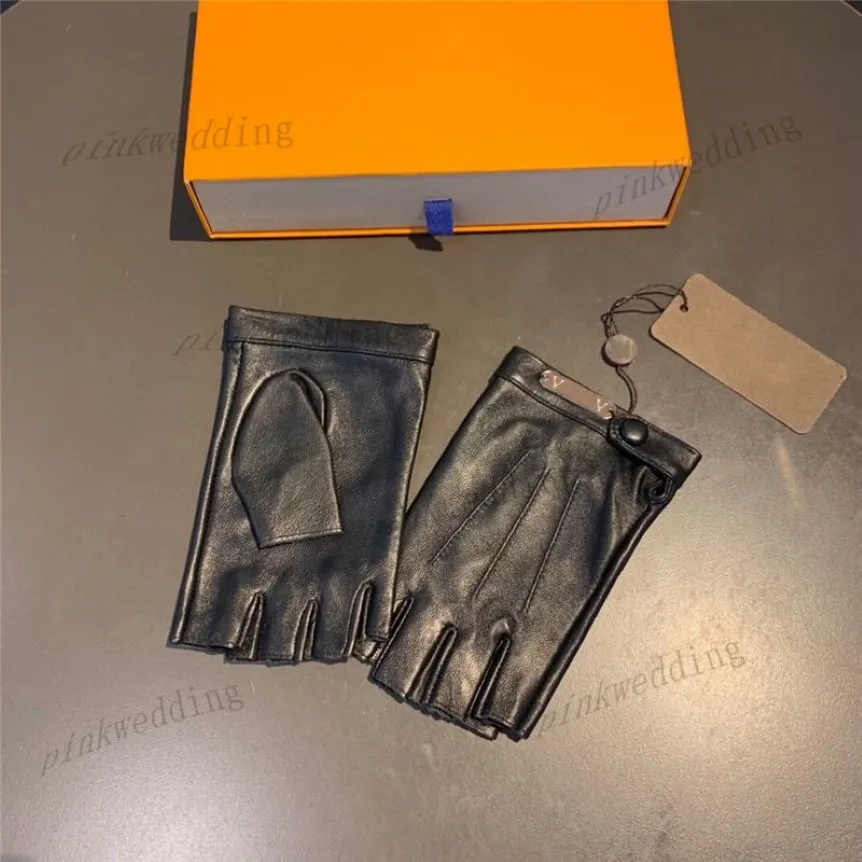 Klassieke Korte Vingerloze Handschoenen Super Zacht Leer Mitten Herfst Winter Warme Wanten Dame Motorrijden Winddicht Glove206N