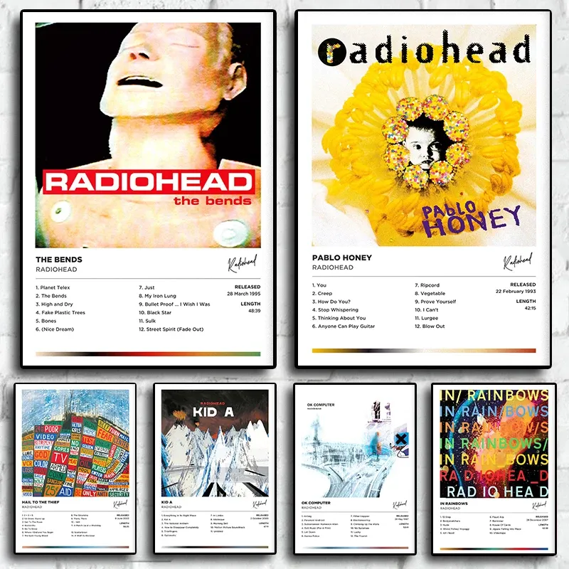 Kalligrafie The Bends Hot Rock Music Album Cover Picture Singer Band Radiohead Posters For Room Bar Canvas Painting Art Home Wall Decor Gift