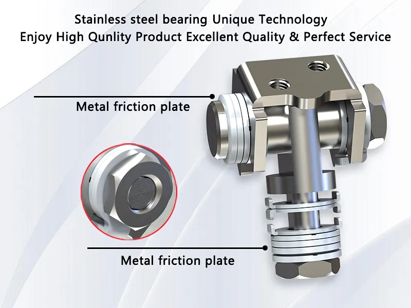 Stainless steel bearings and metal friction plates