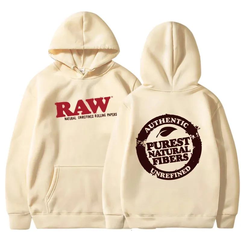 RAW Fashion Hoodie Herren Sweatshirt Polar Fleece Kapuze Harajuku Hip Hop Casual Damen Hochwertiger Pullover 240307