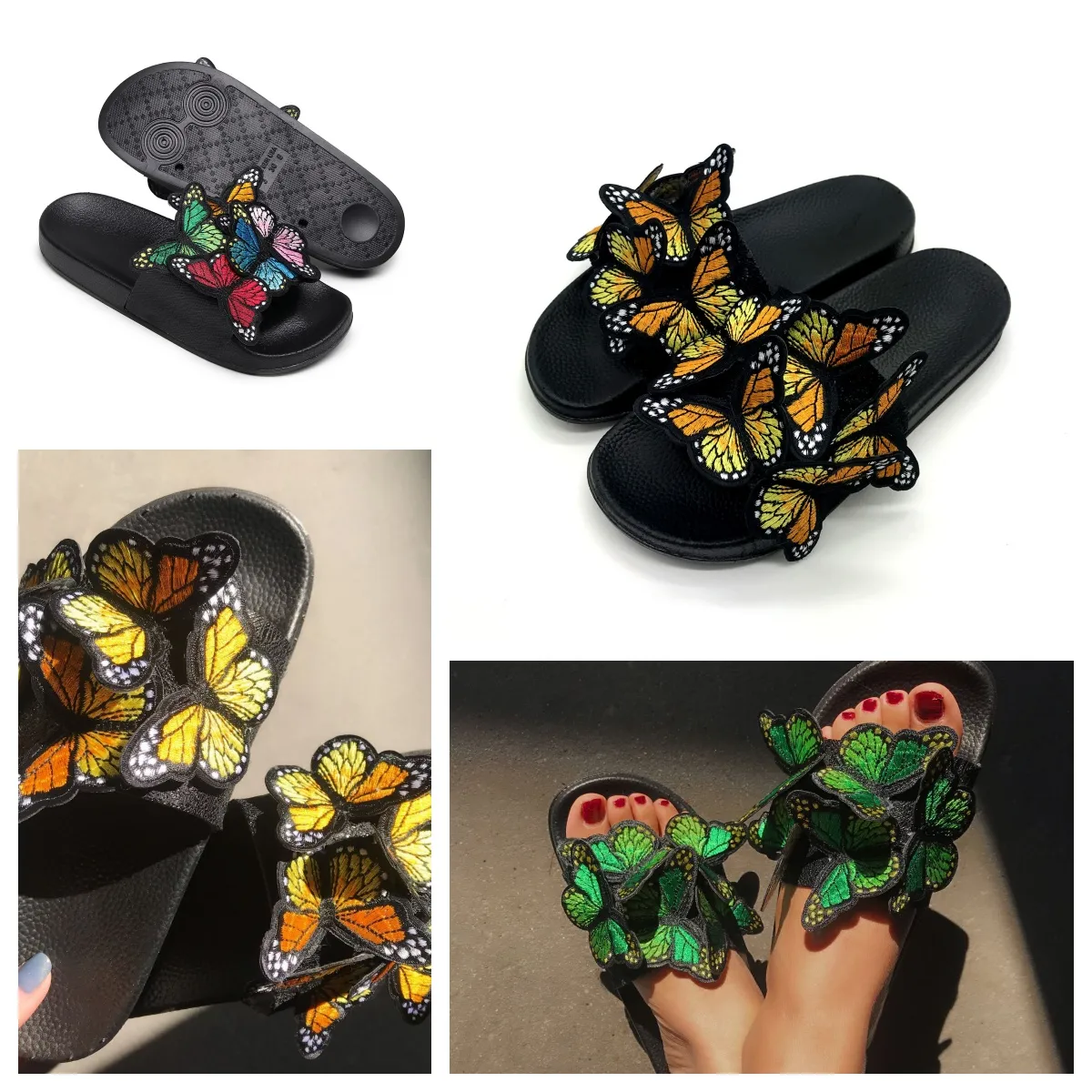 2024 Designers Sliders Sandal Mens Slipper Black Bee Tigers Slide Toile Vert Summer Beach Slides Taille 36-41 GAI