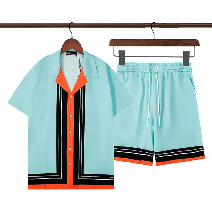 23 Summer Fashion Mens Tracksuits Hawaii Beach Pants Set Designer Shirts Printing Leisure Shirt Man Slim Fit Styrelsen Kort ärm Korta stränder 060