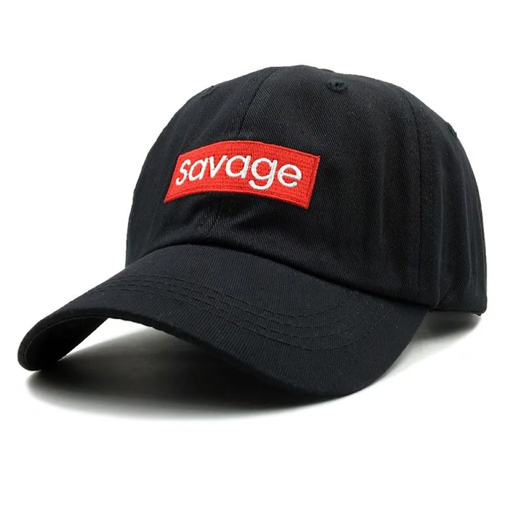 Nowy Savage Baseball Cap haft męski tata kapelusz bawełniany kość kobiety snapback czapki hip -hop słońce styl mody czapki gorras190v