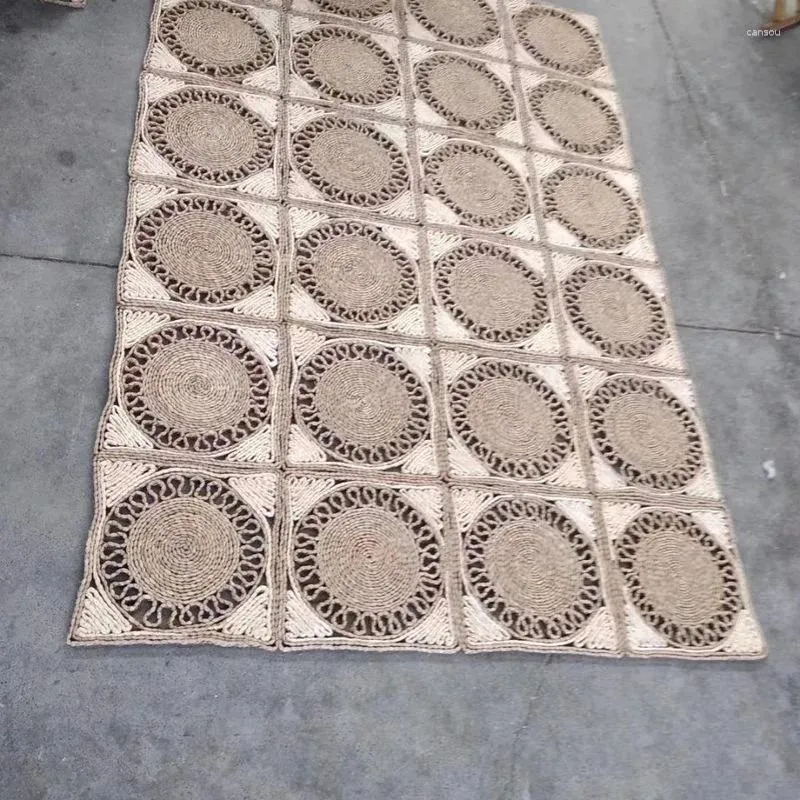 Mattor matta naturlig catttail matta rustik handgjorda halmmatta utsökta vävda blommor dekoration moderna hem vardagsrum golvet