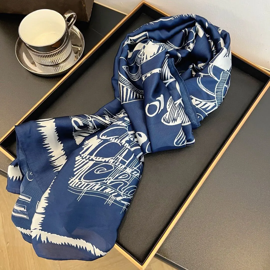 Модный цветочный шелковый шарф длиной 180*90 см, женский платок, высококачественные мягкие дизайнерские шелковые шарфы для вождения, путешествий, пляжа