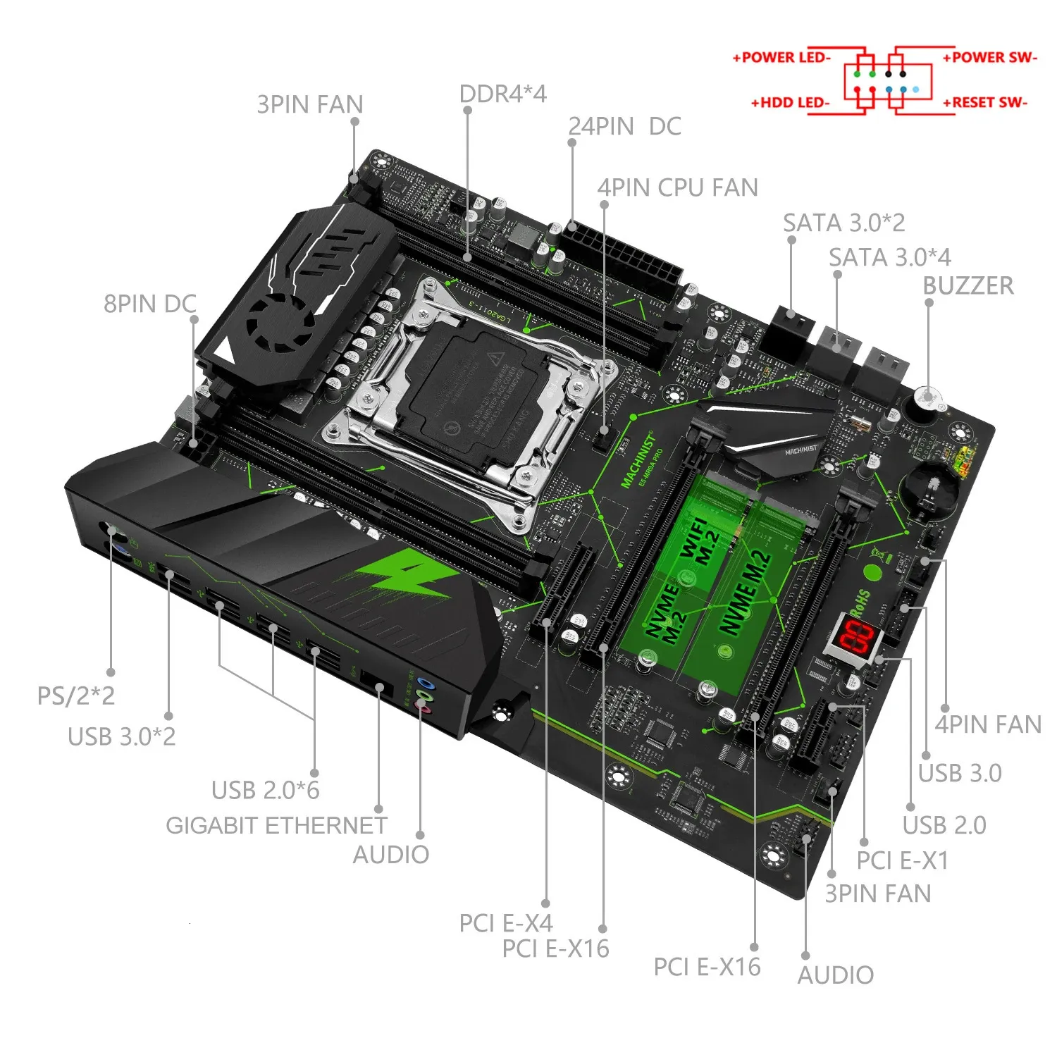 X99マザーボードキットLGA 2011 3 CPU DDR4 RAMメモリ名M.2 Wifiを 