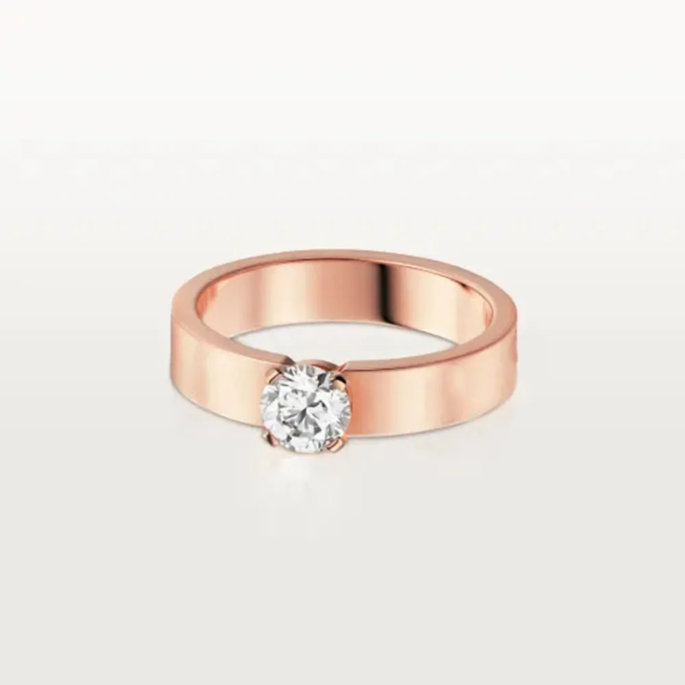 Designer Engagement Diamond Ring 18K Rose Gold Par Diamond Ring S925 Mosang Diamond som en gåva för älskare